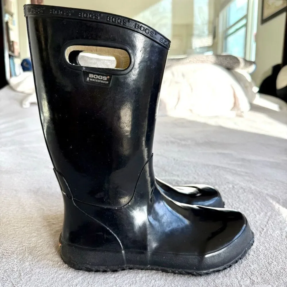 BOGS Big Boys Solid Black Rainboots Size 6